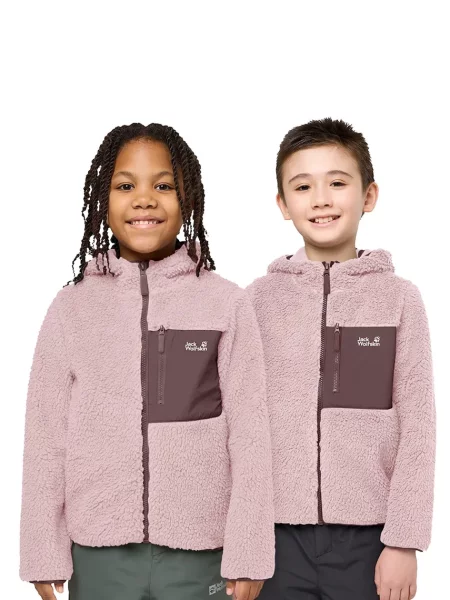 Jack Wolfskin кофта на застібці з капюшоном дитяча флісова ICE CURL
