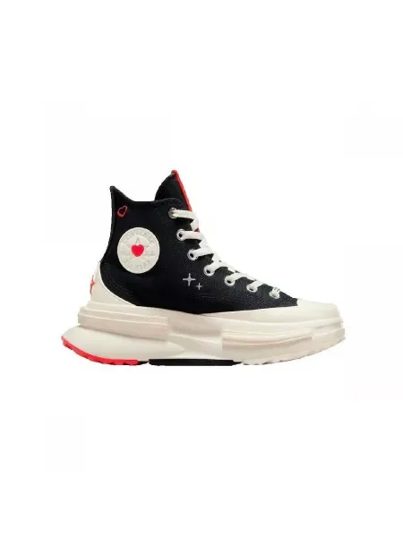 Bežecké bežecké topánky Converse na platforme so srdiečkami čierna
