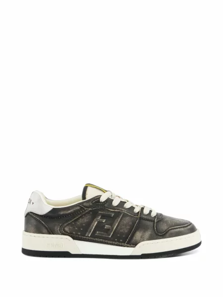 Sneakerși Fendi din piele maro