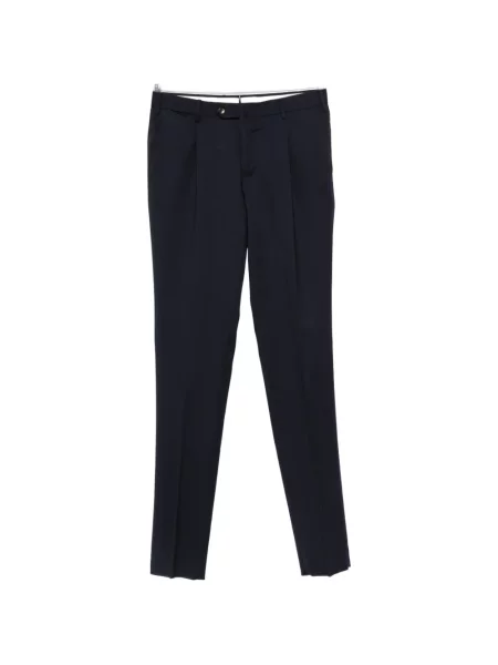 Pantaloni Pt Torino cu model herringbone albastru