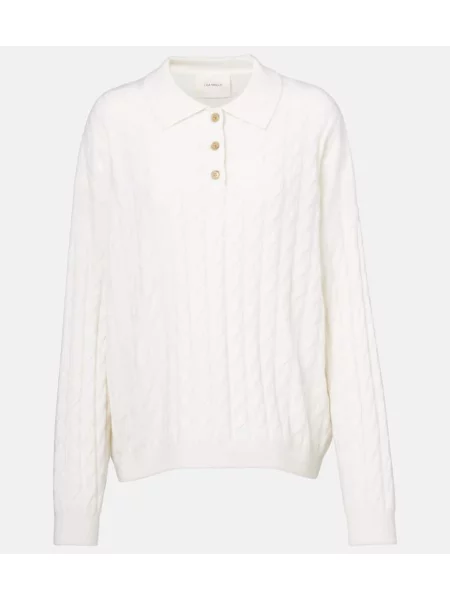 Pulover Lisa Yang din cașmir alb