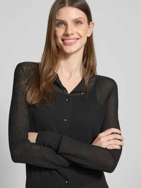 Kardigan z okrągłym dekoltem model ‘CORINTO’ Max Mara Studio czarny