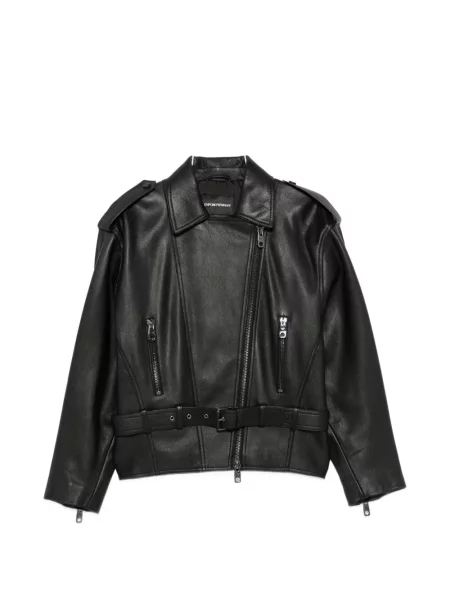 Cu centură geanta de piele Emporio Armani negru