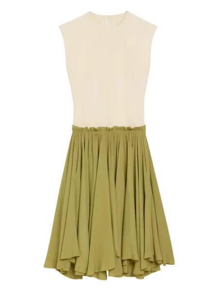 Rochie midi Ami Paris fără mâneci până la genunchi de costum verde