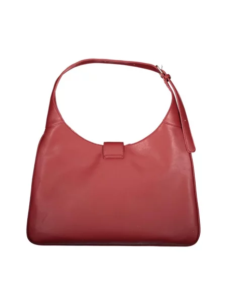 Lniana torebka hobo Valentino By Mario Valentino czerwona