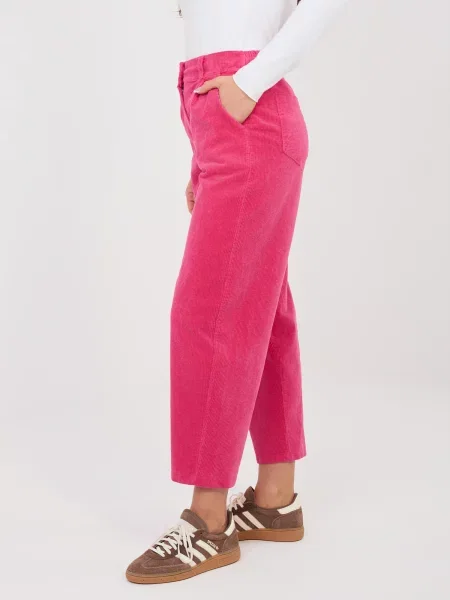 Pantaloni Rue Paris de catifea alb