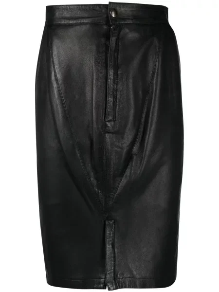 Kožená sukně Alaïa Pre-owned černé