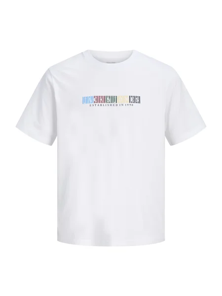 Jack & Jones Plus Póló JORNANTUCKET BRANDING sárga / zöld / fekete fehér