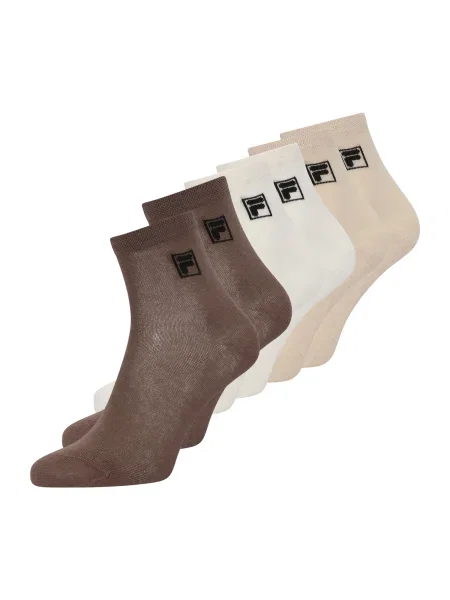 FILA Șosete bej / maro / negru alb