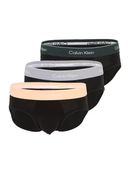 Calvin Klein Underwear Slip gri / verde pin / portocaliu caisă negru
