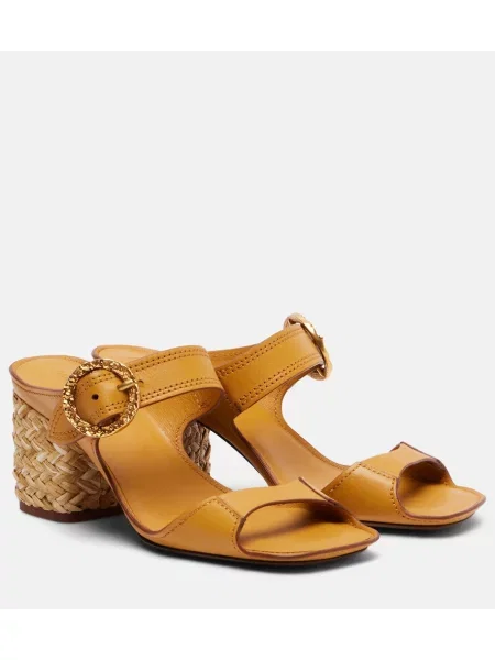 Papuci tip mules Zimmermann din piele portocaliu