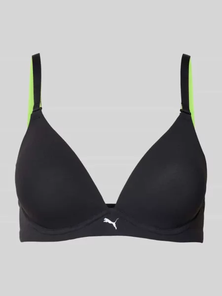 Biustonosz z logo i regulowanymi ramiączkami Puma czarny