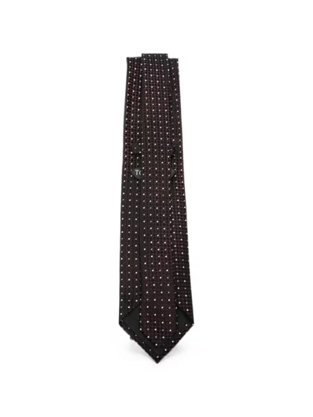 Cravată Tom Ford de mătase cu imprimeu geometric negru