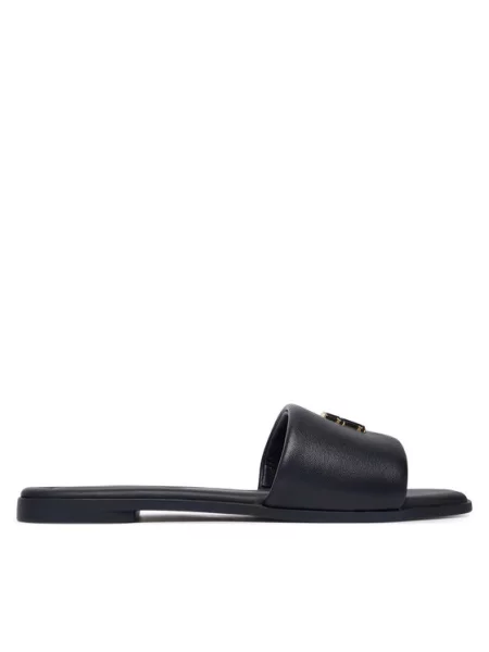 Tommy Hilfiger Natikači Th Logo Hardware Leather Mule Mornarsko modra