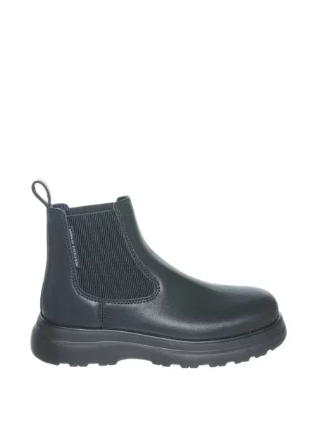 Cizme scurte Armani Exchange din piele negru