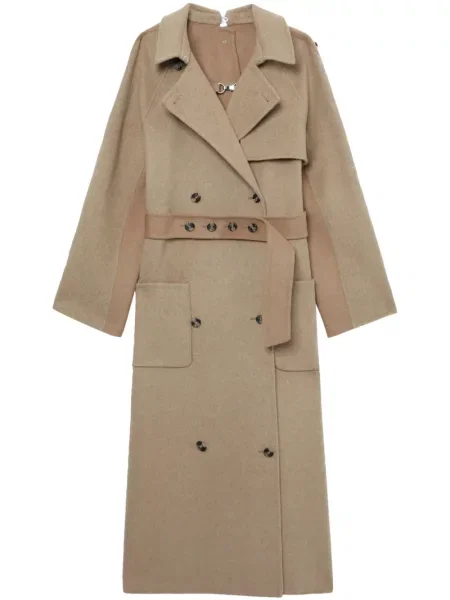 Maksi płaszcz Rokh dwurzędowy brązowy