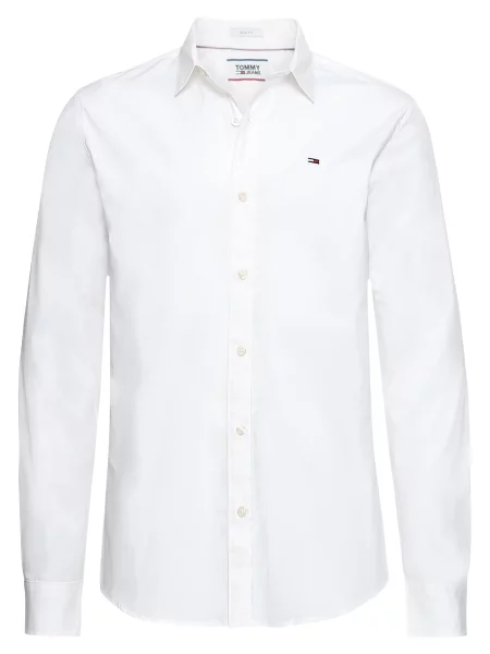 Strečová košile Tommy Jeans bílá