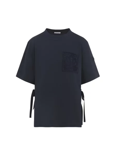Koszulka Moncler skórzana czarna