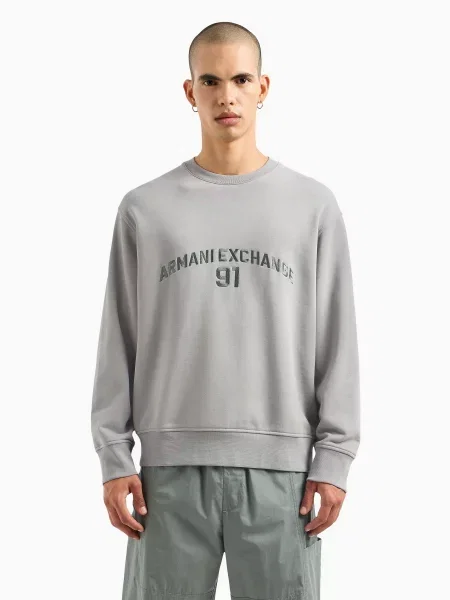 Світшот Armani Exchange світло-сірий сірий
