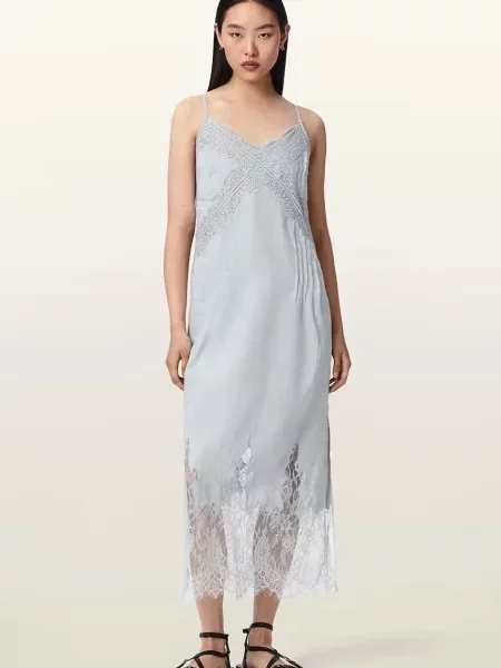 AllSaints rochie lenjerie intimă din in SAMIA albastru