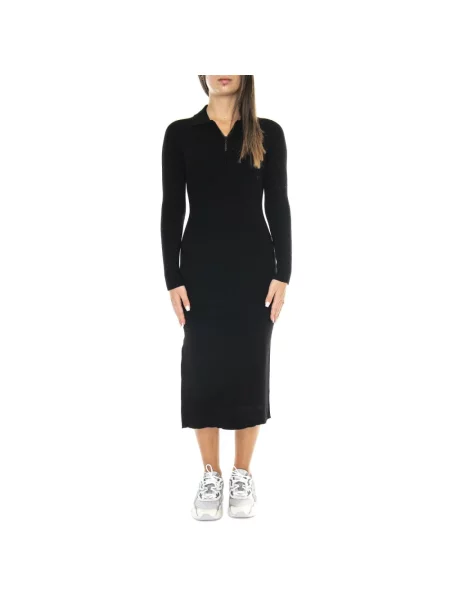 Sukienka midi Lacoste czarna