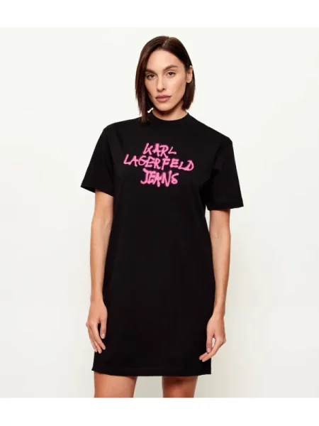 Karl Lagerfeld Jeans Rochie Graffiti negru