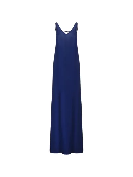 Rochie maxi Ili Node fără mâneci cu legături albastru