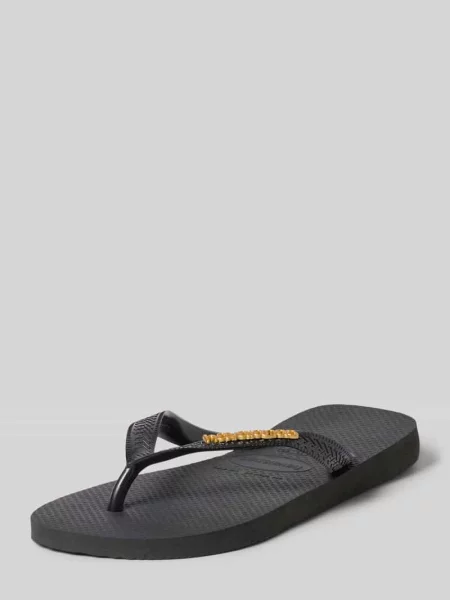 Japonki z detal z logo Havaianas czarne