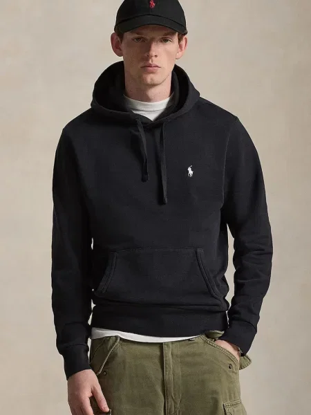 Polo Ralph Lauren μπλούζα με κουκούλα Ανδρική μαύρο