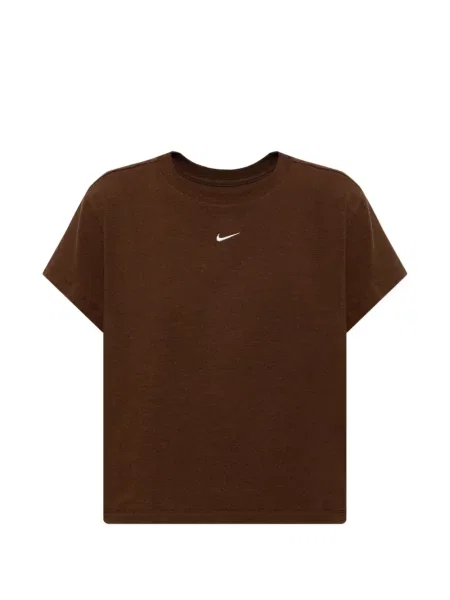 Decupat tricou Nike cu broderie plasă negru