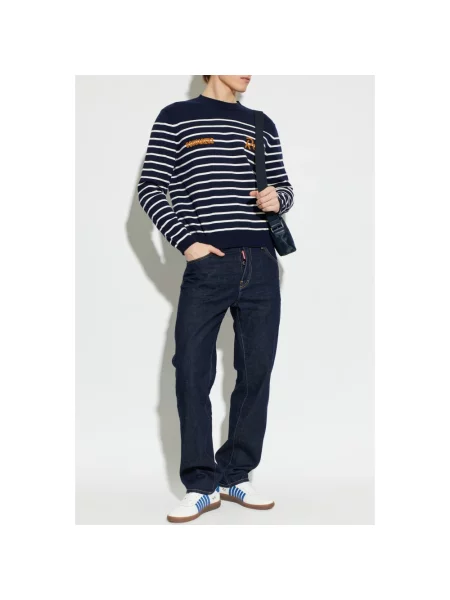Sweter Dsquared2 z logo niebieski