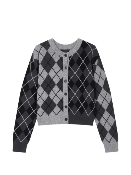 Cardigan Tomboy cu model argyle gri
