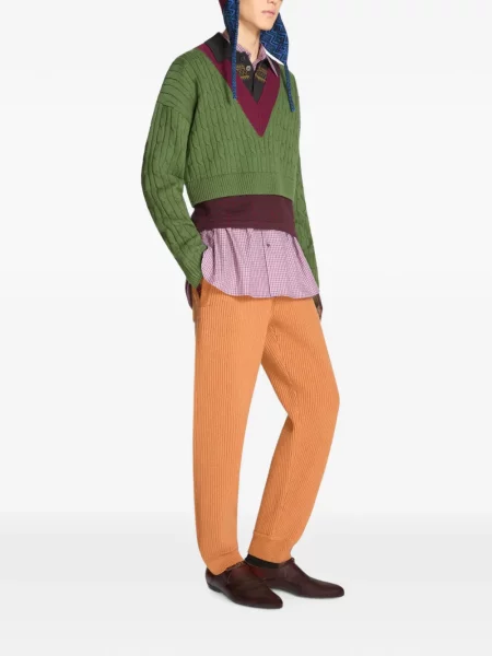 Pulover Dries Van Noten de lână verde