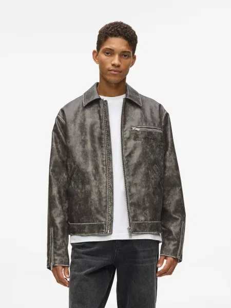 KARL LAGERFELD JEANS Prechodná bunda melírovaná čierna