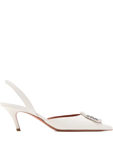 Pantofi cu toc Amina Muaddi slingback alb