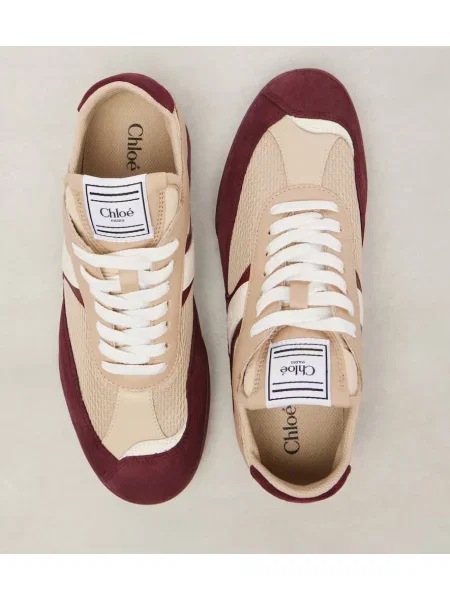 Sneakerși Chloé din piele de căprioară bej