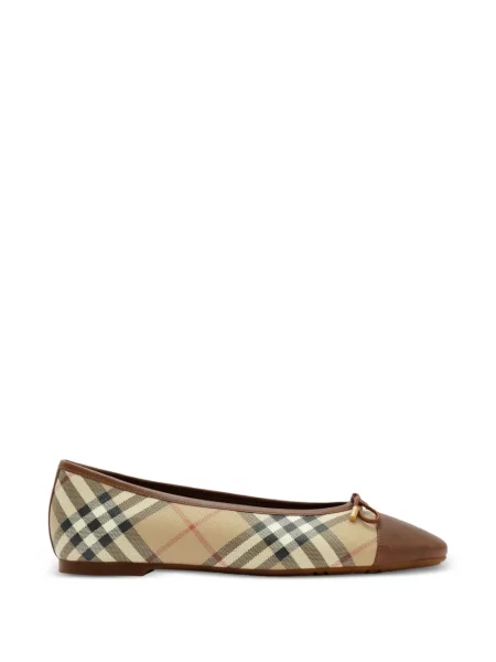 Balerini Burberry în carouri din canvas