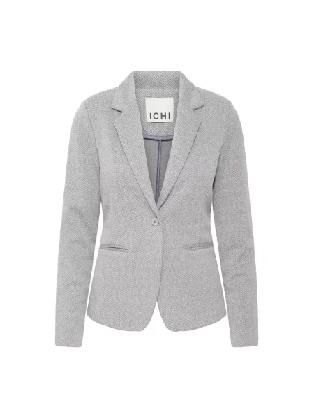 Marynarka Ichi żakardowa w jodełkę szara