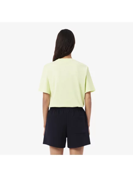 Lacoste T-Shirt Z Okrągłym Dekoltem Relaxed Fit żółty