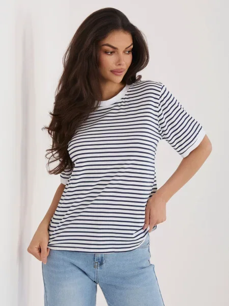 Gulerat tricou Rue Paris alb