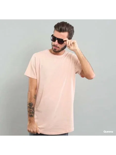 Тениска Urban Classics Shaped Long Tee Pink S синьо