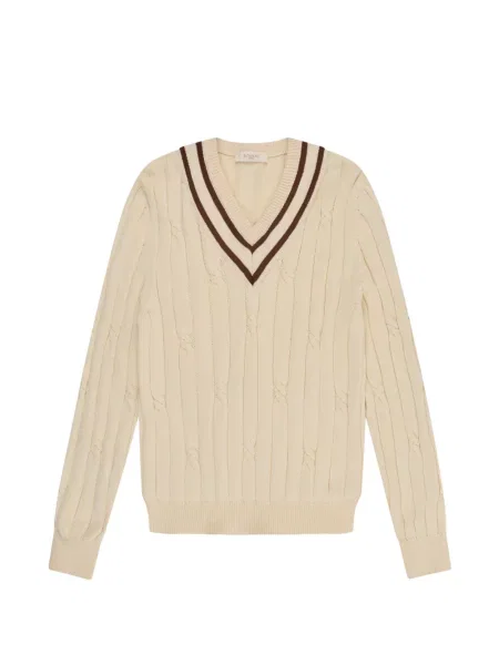 Sweter Slowear z dekoltem w serek pleciony