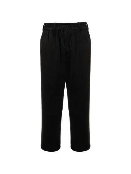 Pantaloni Y-3 de catifea cu cordon negru