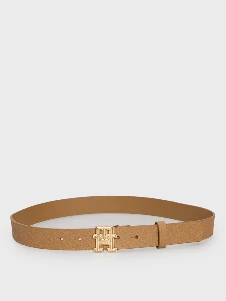 Шкіряний ремінь Tommy Hilfiger бежевий