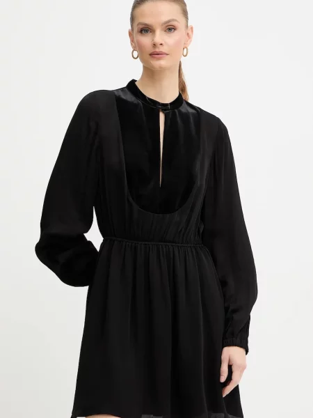 Armani Exchange rochie mini evazați negru