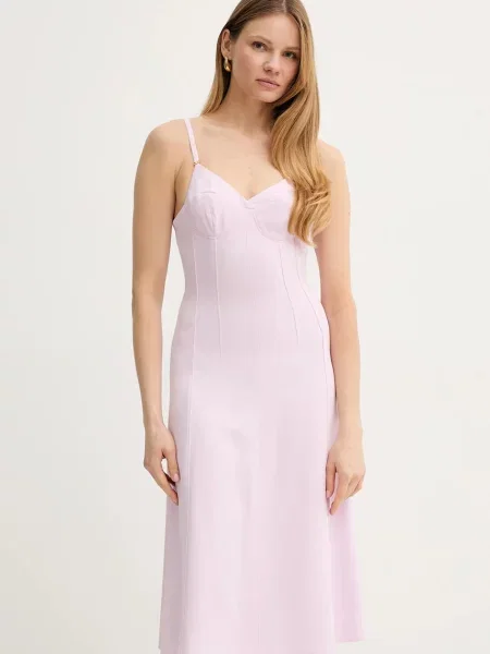 Elisabetta Franchi rochie mini drept roz