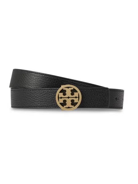 Pasek Tory Burch skórzany dwustronny czarny