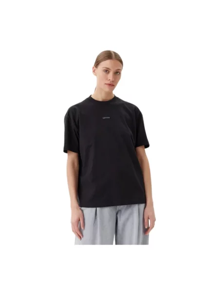 T-shirt z detalem z logo Calvin Klein Jeans czarna