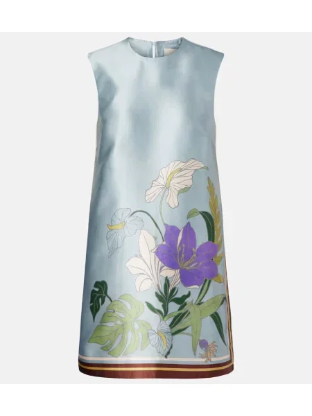 Rochie Alemais cu model floral albastru