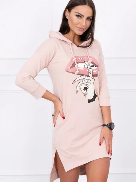 Rochie maxi Kesi cu imagine lungă de costum roz